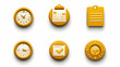 © visual artstock - Golden icons of time management tools.