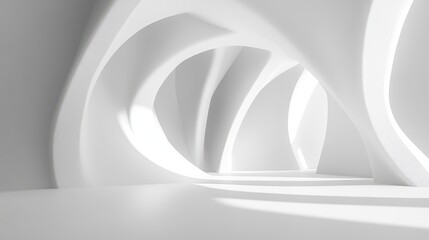 Wall Mural - Abstract white background with white light and grey shadow : empty light interior with copy space for creative studio backdrop project.Abstract white background with white light and grey shadow :