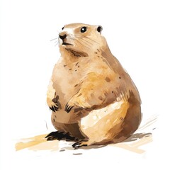 Poster - A beautiful watercolor portrait of a ground squirrel