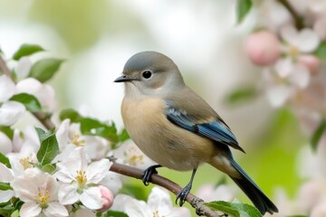 Poster - A small bird sitting on a branch of a tree, perfect for nature or wildlife scenes