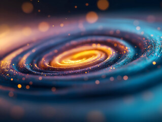 Poster - A mesmerizing swirl of vibrant colors and sparkling particles, resembling a cosmic galaxy in a deep space setting.