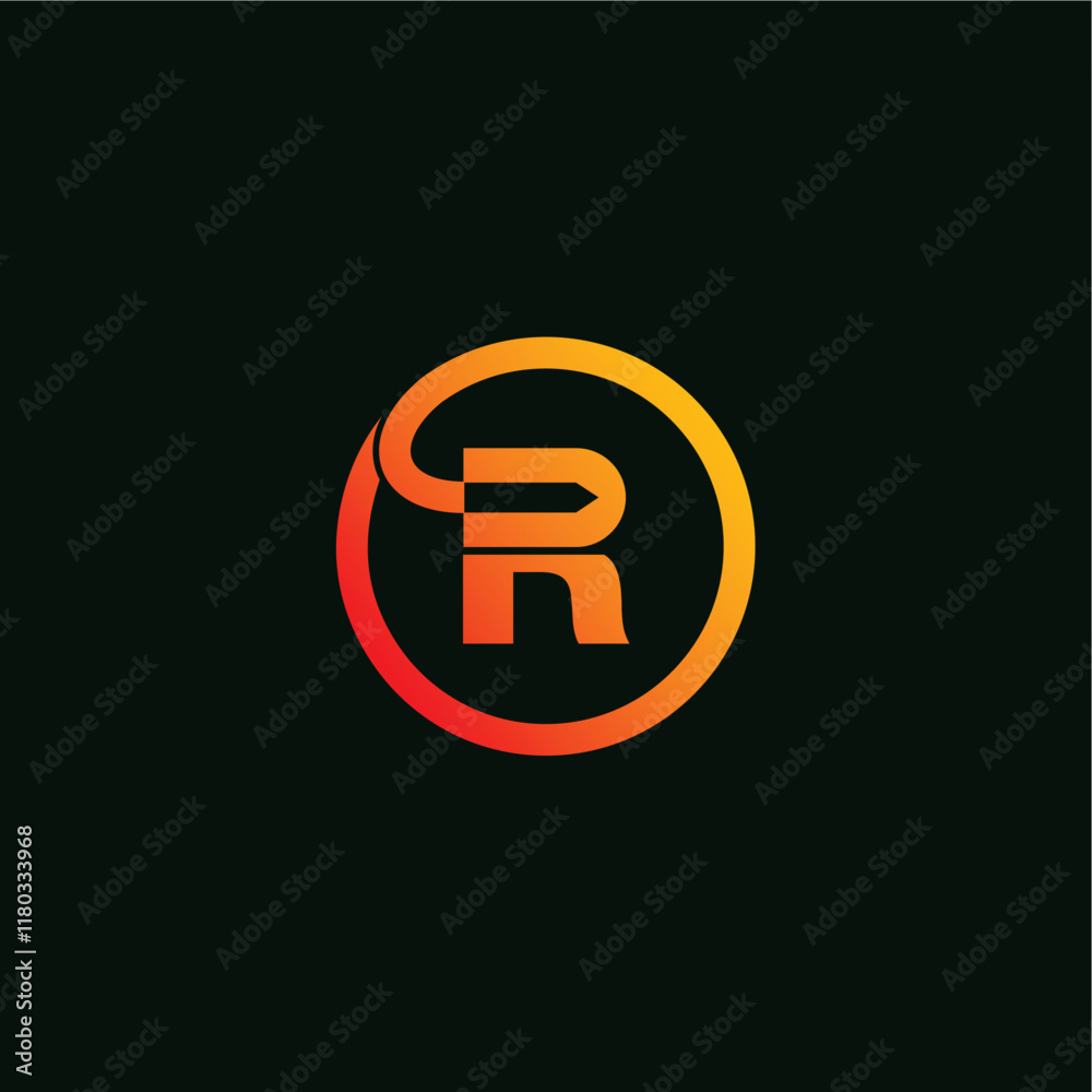 Letter R Round Circle Aero logo design symbolizes modern clarity and ...