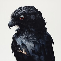 Poster - A close-up shot of a bird with bright red eyes, great for wildlife or nature-themed images