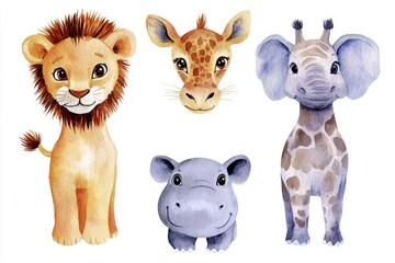 Poster - A collection of different animal species standing side by side, a scene of coexistence and harmony