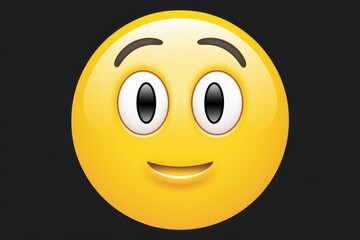 Poster - A yellow emoticon with raised eyebrows, wide eyes, and a slight smile, conveying a curious or amused expression.