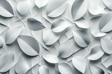 Poster - A close-up shot of a bunch of paper leaves with intricate details and textures