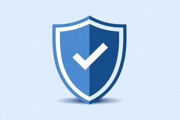 Poster - A blue shield with a checkmark signifies security, protection, and safety.