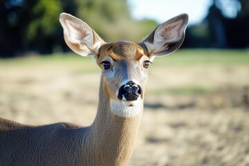 Poster - A close-up photo of a deer in a natural environment