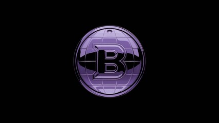 Aufkleber - A 3D rendered image of a purple metallic globe with a bold capital 'B' at its center.