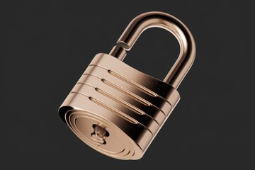 Aufkleber - A rose gold padlock, slightly ajar, symbolizes security, privacy, and protection.