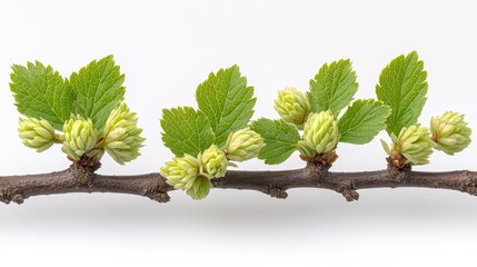 Poster - A branch with lush green leaves, perfect for nature or outdoor themed projects