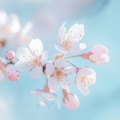 Aufkleber - a detailed view of a single flower blooming on a branch, with natural textures and colors