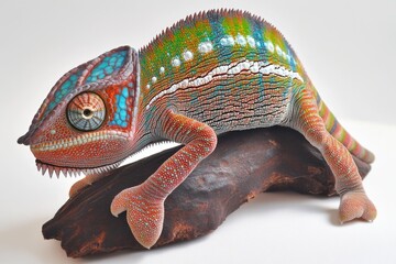 Aufkleber - A close-up view of a lizard perched on a branch, with natural surroundings
