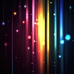 Poster - Colorful neon lights on a dark background, great for parties or technology concepts
