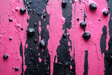 Poster - A close-up shot of pink and black paint