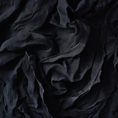 Poster - A close-up shot of a black cloth draped over a bed, ideal for use in scenes where a mysterious or ominous atmosphere is desired