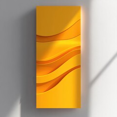 Aufkleber - A textured wall with a bright yellow wave design, suitable for use in home decor or design projects