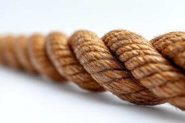 Aufkleber - Close-up view of a rope on a clean white surface, ready for use or display