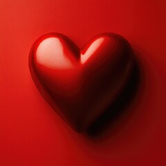 Aufkleber - A simple illustration of a red heart on a solid red background