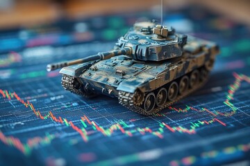 Poster - A small toy tank placed on a tabletop, ready for imaginative play or display