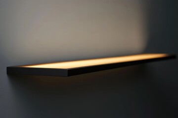 Poster - A simple shelving unit with a single light source on top, often used in storage and display scenarios