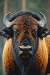 Aufkleber - A detailed image of a brown and black bull's head, perfect for use in editorial or advertising contexts