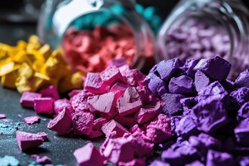 Poster - A close-up shot of a vibrant rock collection, great for designs and compositions