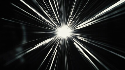 Poster - A close-up shot of a star burst in black and white