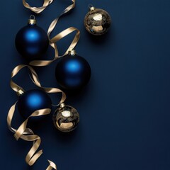 Poster - A collection of blue and gold ornaments on a blue background