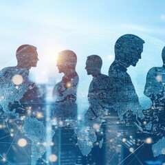 Poster - A group of people standing next to each other, ideal for social media, marketing or family photoshoots