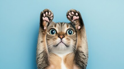 Poster - A curious cat showing off its claws