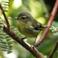 Poster - Small bird sitting on a branch of a tree