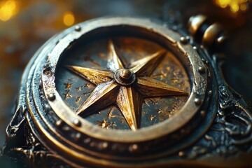 Poster - A detailed view of a clock featuring a star symbol