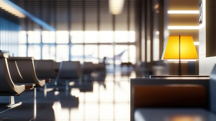 Poster - Air travel, waiting area, airport interior, modern design