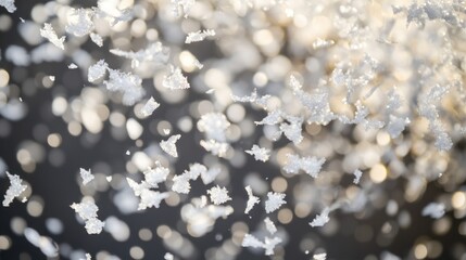 Poster - A detailed view of snowflakes on a cold winter day, perfect for use in weather-related or seasonal imagery