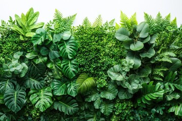 Poster - A close-up shot of a wall covered with lush green plants