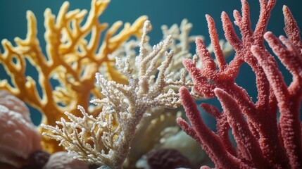Poster - A group of corals in the ocean, great for underwater scenes or marine conservation projects