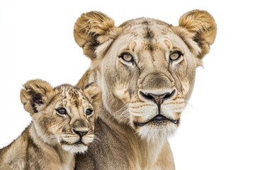 Poster - A pair of majestic lions posing side by side