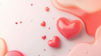 Wall Mural - Valentines day abstract background with hearts, women day love gradient