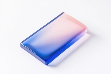 Poster - A blue and pink soap dish on a clean white surface, perfect for bathroom or kitchen use