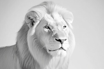 Poster - A lion's portrait in black and white photography