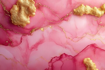 Poster - A close-up view of a pink and gold surface, ideal for highlighting decorative items or packaging