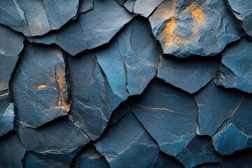 Poster - A close-up shot of a blue rock wall, suitable for use in geological or architectural contexts