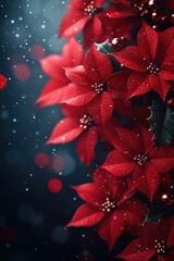 Poster - A close-up shot of a bunch of bright red flowers, great for using in designs related to love, passion, and celebration