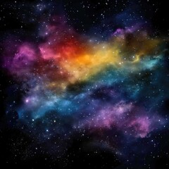 Poster - Colorful galaxy with stars on a black background