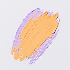 Poster - A close-up shot of a yellow and purple paint brush with intricate details
