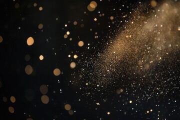 Poster - A close-up shot of a black surface covered in golden dust