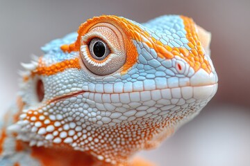 Aufkleber - A detailed image of a lizard's facial features with a blurred out background