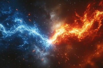 Poster - A pair of stars in space, bright and shining