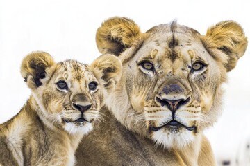 Poster - Two lions sitting side by side